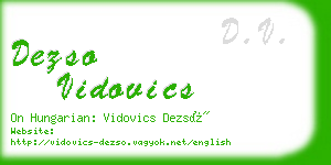 dezso vidovics business card